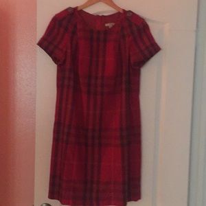 Burberry Brit red plaid wool dress